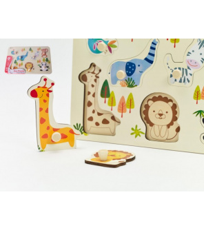 Vkládačka/Puzzle deskové obrysové zoo dřevo 30x21cm ve fólii 18m+ Vkládačka/Puzzle deskové obrysové zoo dřevo 30x21cm ve fólii 18m+
