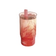 Nerezový termohrnek s brčkem Mist Peach Petals 720 ml
