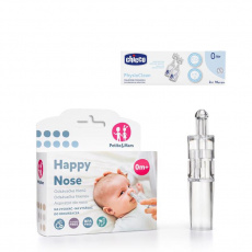 PETITE&MARS Odsávačka nosních hlenů Happy Nose + Chicco fyz. roztok do nosu, 10 ampulek