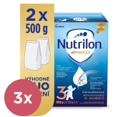 3x NUTRILON Mléko batolecí 3 Advanced 1 kg, 12+