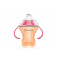 BABYONO Hrnek netekoucí s měkkým náustkem Natural Nursing 180 ml oranžová