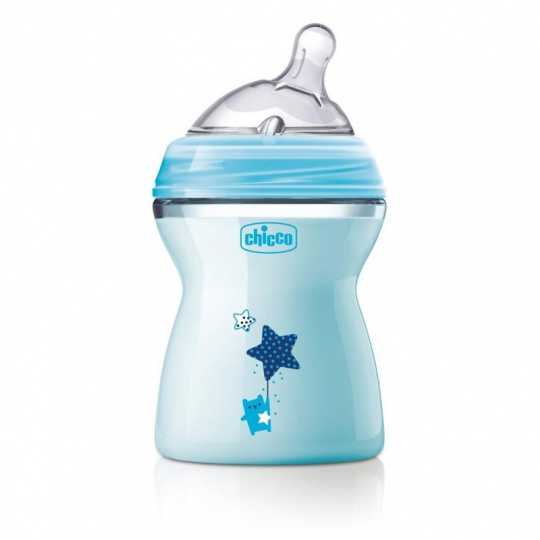 CHICCO Láhev kojenecká Natural Feeling 250 ml chlapec 2m+