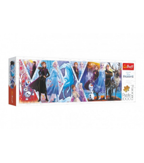 Puzzle panoramatické Ledové království II/Frozen II 1000 dílků 97x34cm v krabici 40x13,5x7cm Puzzle panoramatické Ledové království II/Frozen II 1000 dílků 97x34cm v krabici 40x13,5x7cm