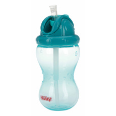 NUBY Hrneček netekoucí se sklápěcím brčkem a 360 ml, 12 m+ zelený