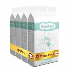 MONPERI Eco Comfort Pleny jednorázové M (5-9 kg) 224 ks - Mega Pack MONPERI Eco Comfort Pleny jednorázové M (5-9 kg) 224 ks - Mega Pack