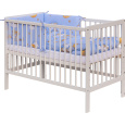 Scarlett Dětská postýlka s kompletní výbavou Scarlett 120 x 60 cm - Mráček - modrá