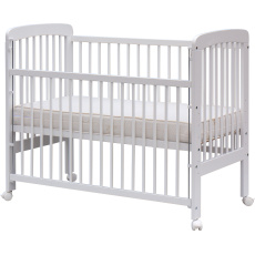 Scarlett Dětská postýlka Scarlett MÍŠA - bílá (buk) - stahovací bočnice - 120 x 60 cm Scarlett Dětská postýlka Scarlett MÍŠA - bílá (buk) - stahovací bočnice - 120 x 60 cm