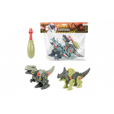 Dinosaurus šroubovací 2ks plast 18cm se šroubovákem 2 barvy v sáčku Dinosaurus šroubovací 2ks plast 18cm se šroubovákem 2 barvy v sáčku