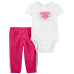 CARTER'S Set 2dílný tepláky, body kr. rukáv Pink Watermelon holka NB/ vel. L 56
