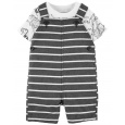 CARTER'S Set 2dílný tričko kr. rukáv, kraťasy na kšandy Stripe Safari chlapec 3m