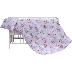 Levná postýlka s vyndavacími příčkami - bílá - 120x60 cm s výbavou Fiki Barva soupravy: Fiki růžová