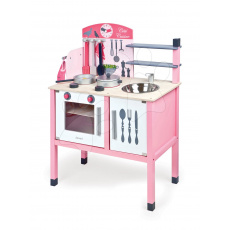 Janod  J06533 Mademoiselle Maxi Cooker dřevěná kuchyňka s 8 doplňky růžová