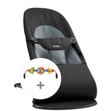 BABYBJÖRN Lehátko Balance Soft s hračkou Black/Dark Grey BABYBJÖRN Lehátko Balance Soft s hračkou Black/Dark Grey