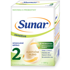 SUNAR Sensitive 2 Mléko pokračovací 500 g, 6m+