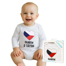 Body s potiskem New Baby Fandím s tátou - dárkové balení Body s potiskem New Baby Fandím s tátou - dárkové balení