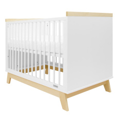 Dětská postýlka se zábranou New Baby MARCUS 120x60 cm bílá/přírodní Dětská postýlka se zábranou New Baby MARCUS 120x60 cm bílá/přírodní