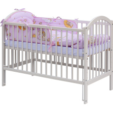 Scarlett Dětská postýlka s kompletní výbavou Scarlett 120 x 60 cm - Mráček - růžová Scarlett Dětská postýlka s kompletní výbavou Scarlett 120 x 60 cm - Mráček - růžová