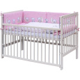 Scarlett Dětská postýlka s kompletní výbavou Scarlett 120 x 60 cm - Toro - růžová