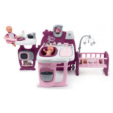 Smoby Domeček pro panenku Violette Baby Nurse Large Doll's Play Center trojkřídlový s 23 doplňky kuchyňka koupelna ložnice