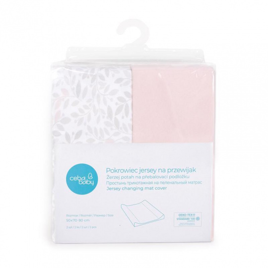 CEBA Potah na přebalovací podložku 50x70-80 cm 2 ks Candy Pink+Twigs CEBA Potah na přebalovací podložku 50x70-80 cm 2 ks Candy Pink+Twigs